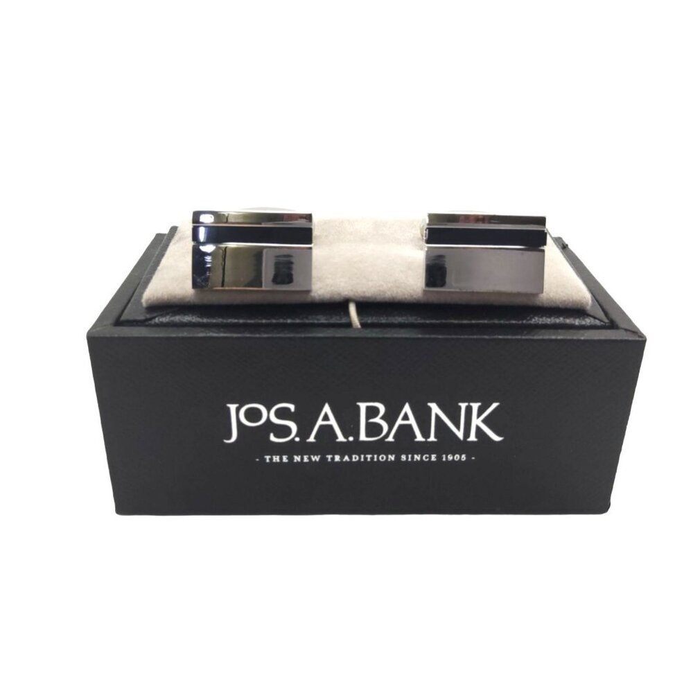 mens new vintage 1990s jos.a.banks  #jo1488807 stainless steel stripe pattern cu
